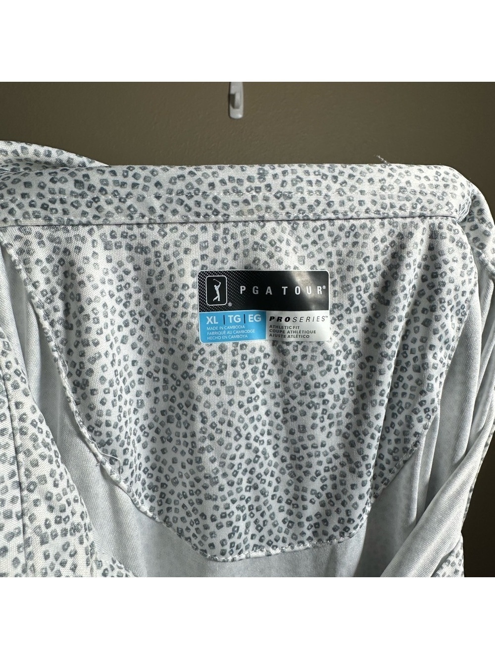 PGA Tour Light Gray Patterned Shirt XL
